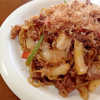 牛肉と白菜のソース焼きそば